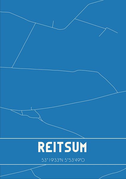 Blueprint | Map | Reitsum (Fryslan) by Prints of Place