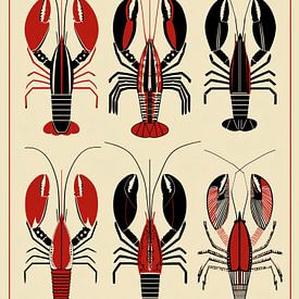 Grafische Kreeften Print von Lauren Wilde