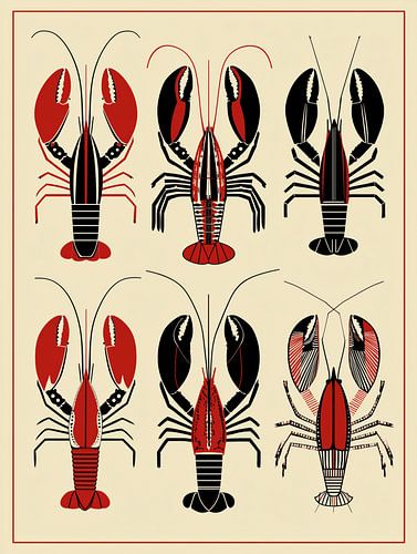 Grafische Kreeften Print