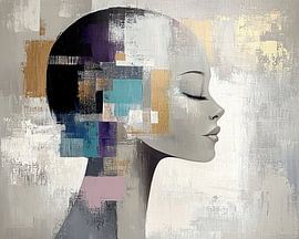 Geometrische Frau | Fragmentierte Gelassenheit von Zen und Mehr