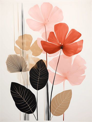 Abstract Botanisch Roze Rood