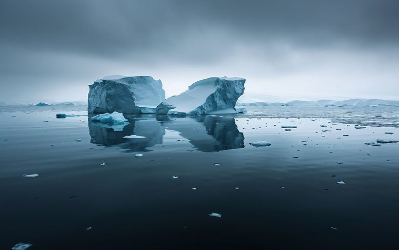 Eismeer von fernlichtsicht
