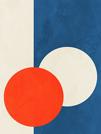 Hedendaagse minimalistische, geometrische abstracte kunst, levendige tinten, kleurrijk van Online Arts