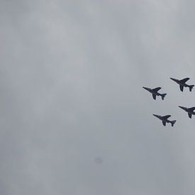 Vier jachtvliegen in de lucht sur OHJA FOTOGRAFIE