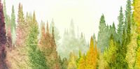 Watercolor autumn forest