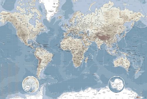 World Map TRENDLY style (2025 update) by MAPOM by Geoatlas