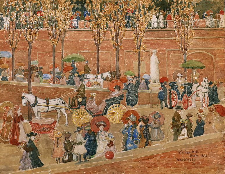 Maurice Prendergast-Pincian Hill 65272;Rome van finemasterpiece