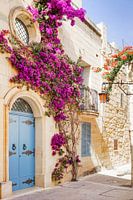 Straatbeeld met bloemen op Malta