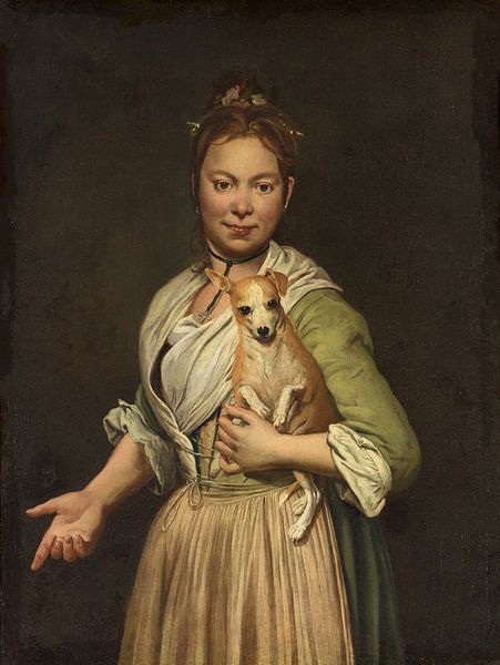 Eine Frau mit einem Hund, Giacomo Ceruti - 1740 von Het Archief