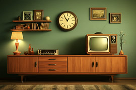 Retro interieur van Koffie Zwart