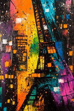 Eiffeltoren schittert van kleur van Poster Art Shop