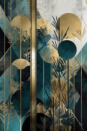 Geometrische Rust in Groen en goud