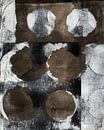Abstrakte Komposition mit Kreisen. Braun, schwarz und weißen Farben von Dina Dankers Miniaturansicht