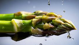 Gedetailleerde close-up van een verse asperge
