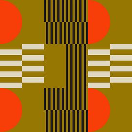 Funky rétro géométrique 20. Art abstrait moderne aux couleurs vives. sur Dina Dankers