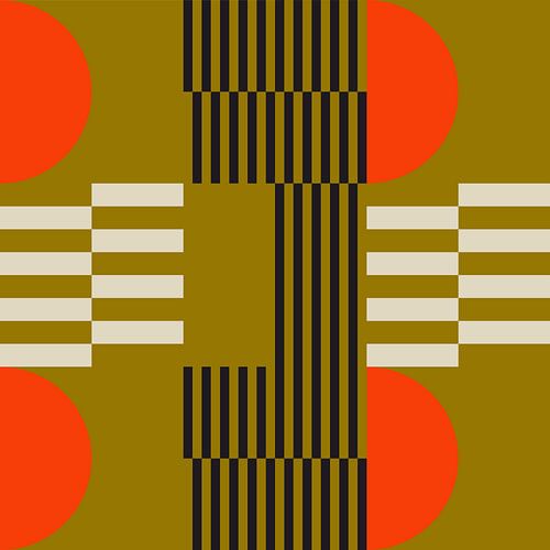 Funky retro geometrische 20. Moderne abstracte kunst in heldere kleuren.