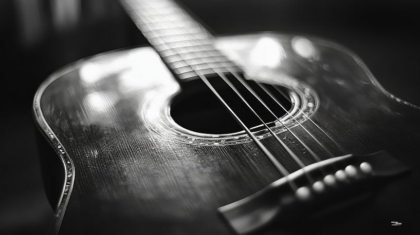 Musical instrument in black and white by Gelissen Artworks