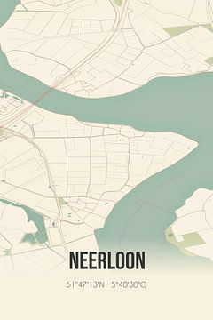 Vintage map of Neerloon (North Brabant) by Rezona