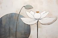 Japandi, Waterlelie abstract van Caroline Guerain thumbnail