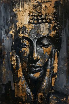Moderne Interpretatie van een Gouden Boeddha van Art & Soul Creations