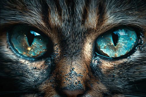 Betoverende kat met stralende blauwe ogen