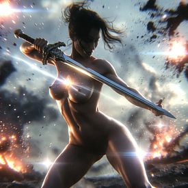 Naked fire-born warrior – Blade of Inferno by Ivy Shade English