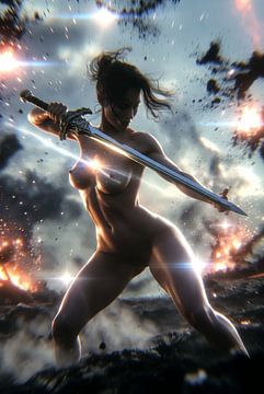 Naked fire-born warrior – Blade of Inferno by Ivy Shade English