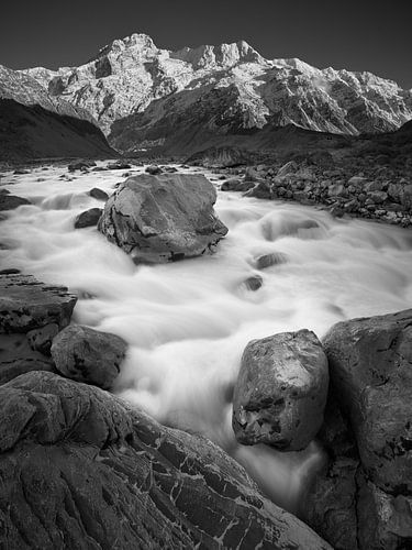 Hooker River Boulders (B&W)