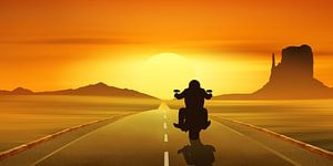 Biker on the route 66