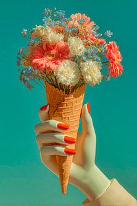 Eiscreme mit Blumengeschmack