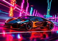 Lamborghini Murcielago vlammend neon 5