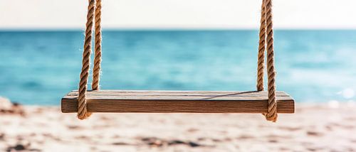 Hangende houten schommel