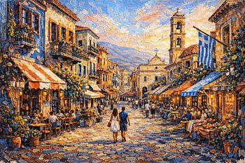 Kreta in Griekenland schilderij.