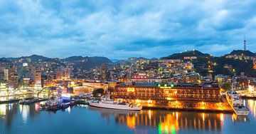 Panoramic night view of Keelung harbor by Yevgen Belich