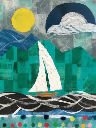 Sailboat In The Sea Abstract