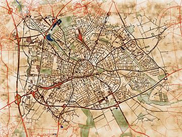 Kaart van Paderborn in de stijl 'Serene Summer' van Maporia