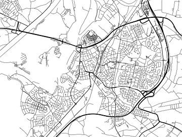 Kaart van Roermond in Zwart Wit van Map Art Studio