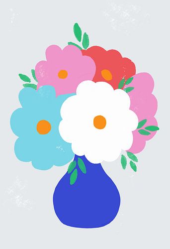 Abstract still life Vase with Flowers