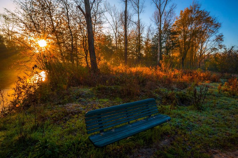 Autumn bench by peterheinspictures