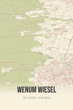 Vintage landkaart van Wenum Wiesel (Gelderland) van Rezona
