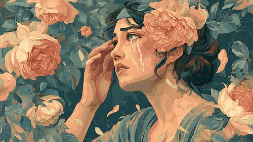 Tranen Bloeiende Rozen Surrealistische Kunst