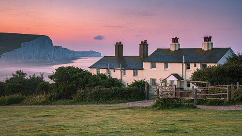 Zonsopgang in Cuckmere Haven en de Seven Sisters