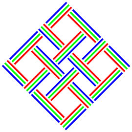 No Crossing | S=4 | N=3 | Color=3 | Permutation 6 of 6