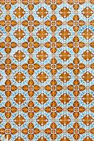 Typical tiles of Portugal - blue / orange