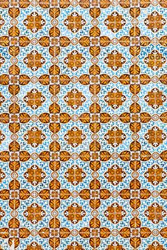 Typische tegels van Portugal - blauw / oranje
