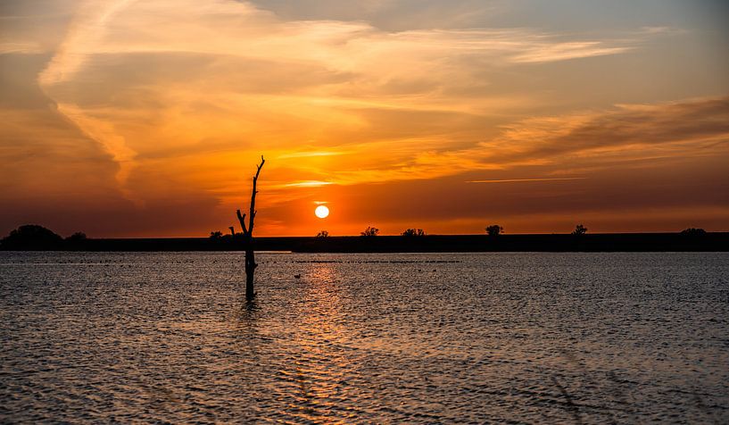sunset on the ice lake by Jan Peter Nagel