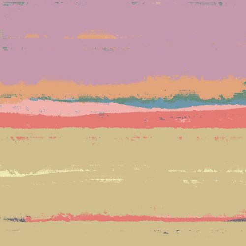 Dromenland. Modern abstract landschap in heldere pastelkleuren. Paars en beige