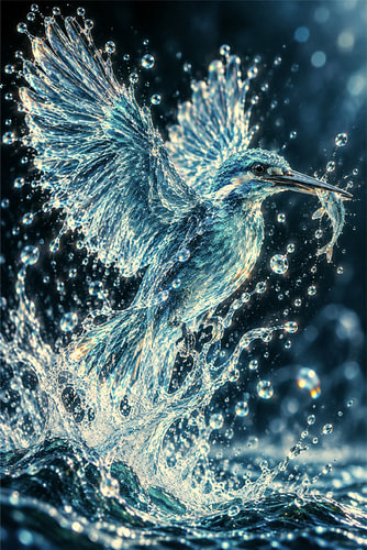 Flüssiger Jäger – Eisvogel aus Wasser