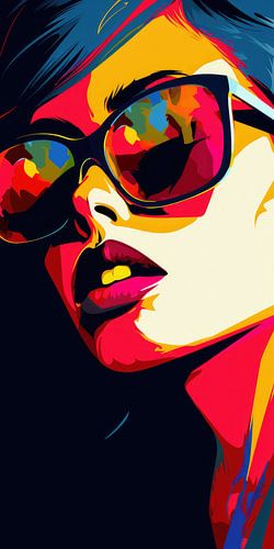 Very beautiful woman in abstract colour portrait