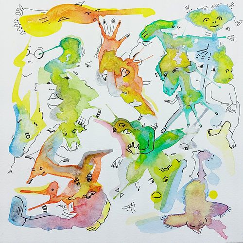 Playing with your mind - watercolor and ink on paper